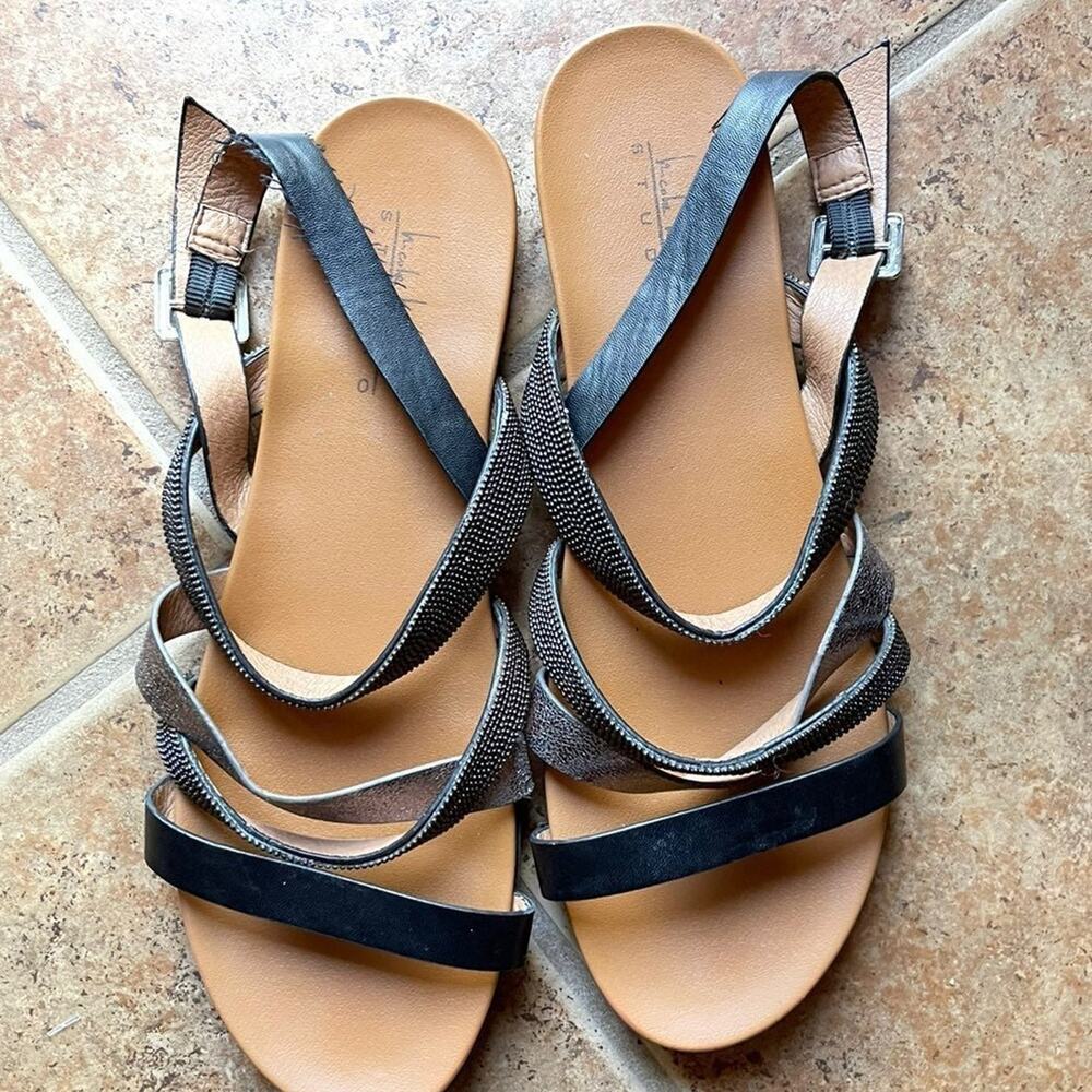 Nicole Miller strappy Sandals metallic sz 9-1/2